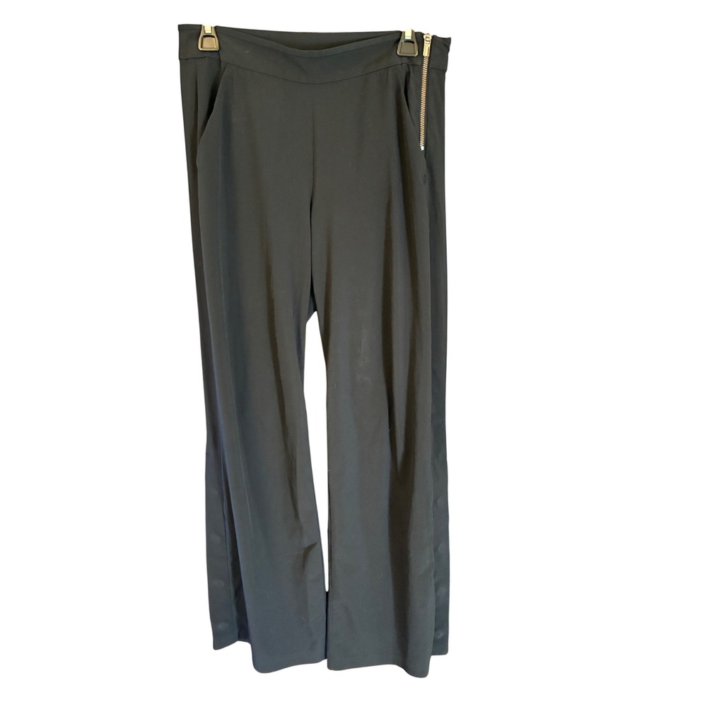 Athleta Pants Women 4 Black Excellent Side Leg Snaps Wide Leg Trousers